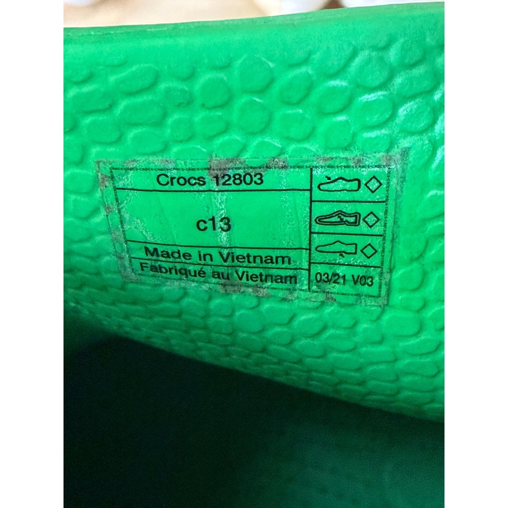 Crocs Handle It Rain Boots Kids C13 Green Waterproof Pull On 12803 - Picture 5 of 6